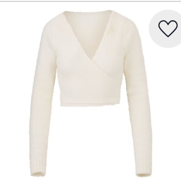 NWT Skims Cozy Wrap Knit Top Womens S/M Bone - Picture 11 of 11